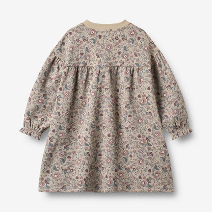 Wheat Main Sweat dress L/S Lilja Dress 9904 soft sand flowers