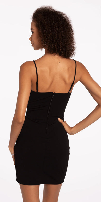 Sweetheart Scuba Sheath Dress with Rhinestone Flower Border - Camille La Vie