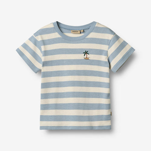 Wheat Main T-shirt S/S Liam T-Shirt 9420 calm blue stripe