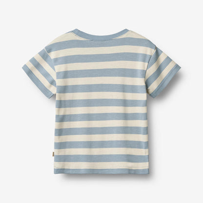 Wheat Main T-shirt S/S Liam T-Shirt 9420 calm blue stripe