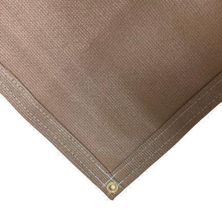Tan 10' x 16' 86% super shade mesh tarp featuring commercial corner panel construction