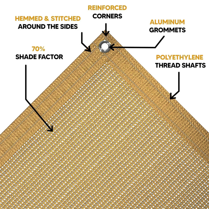 Tan Mesh Tarps.
