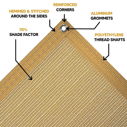 Tan Mesh Tarps.