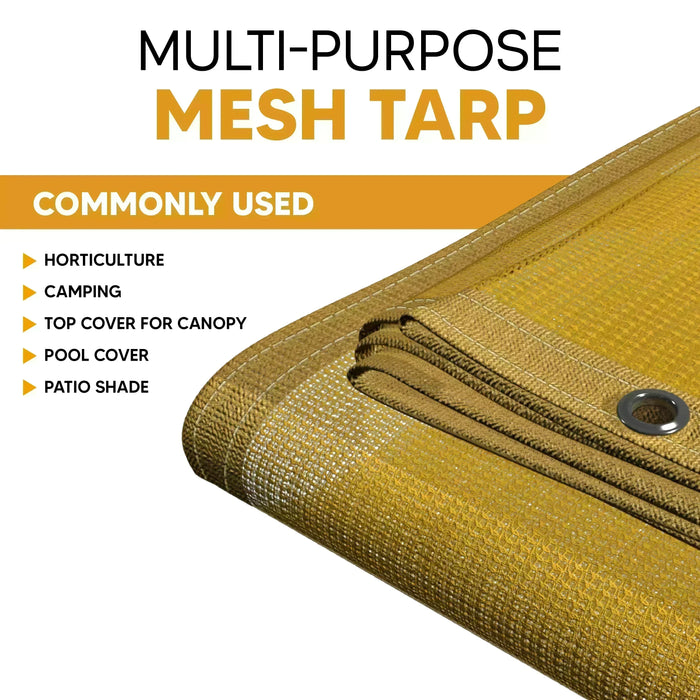 Tan Mesh Tarps.