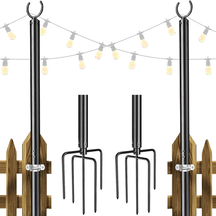 TheLAShop 10 ft Sun Shade Posts Aluminum String Light Planter Poles 2ct/pk Image