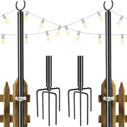 TheLAShop 10 ft Sun Shade Posts Aluminum String Light Planter Poles 2ct/pk Image