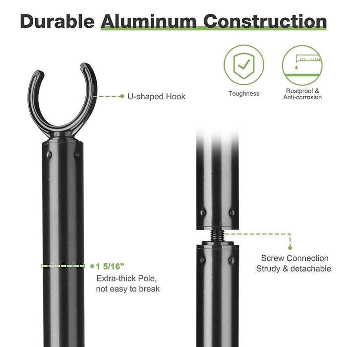 TheLAShop 10 ft Sun Shade Posts Aluminum String Light Planter Poles 2ct/pk Image