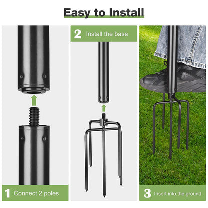TheLAShop 10 ft Sun Shade Posts Aluminum String Light Planter Poles 2ct/pk Image