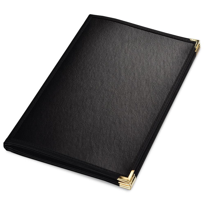 TheLAShop 10ct/pk PU Leather Menu Cover + PVC Holders 8-View 8-1/2x14 Image
