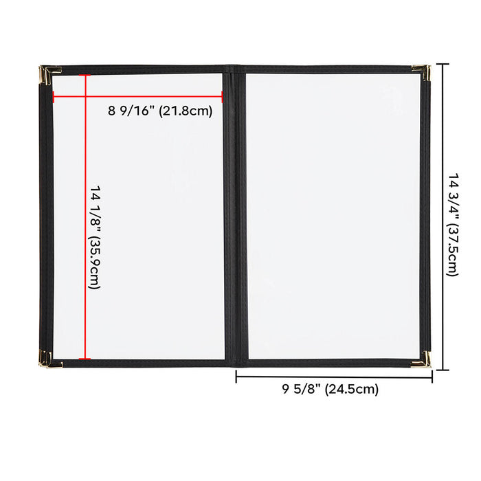 TheLAShop 10ct/pk PU Leather Menu Cover + PVC Holders 8-View 8-1/2x14 Image