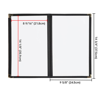 TheLAShop 10ct/pk PU Leather Menu Cover + PVC Holders 8-View 8-1/2x14 Image