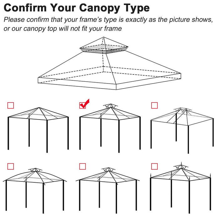 TheLAShop 10x10 ft Dual-tier Gazebo Canopy Replacement Top Image