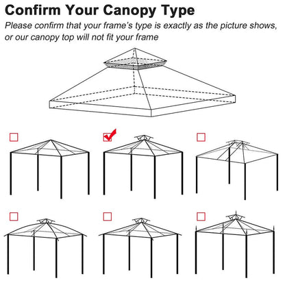 TheLAShop 10x10 ft Dual-tier Gazebo Canopy Replacement Top Image