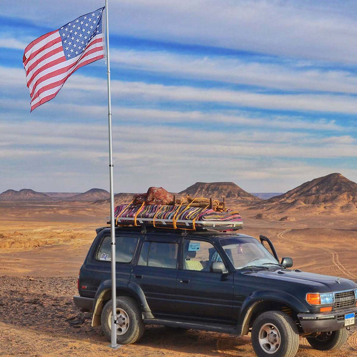 TheLAShop 16"x6" Metal Telescoping Tailgating Flagpoles Tire Stand Image