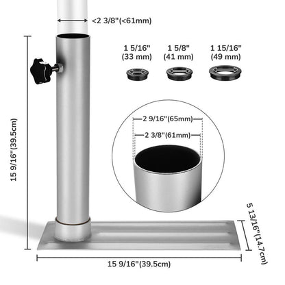 TheLAShop 16"x6" Metal Telescoping Tailgating Flagpoles Tire Stand Image