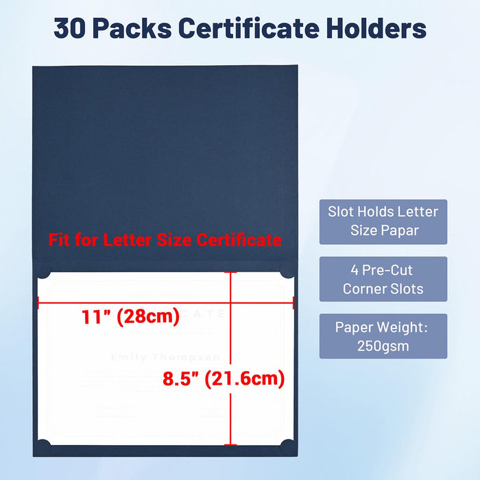 TheLAShop 8.5x11 Diploma Covers Blue Award Certificate Holder 30ct/pk Image