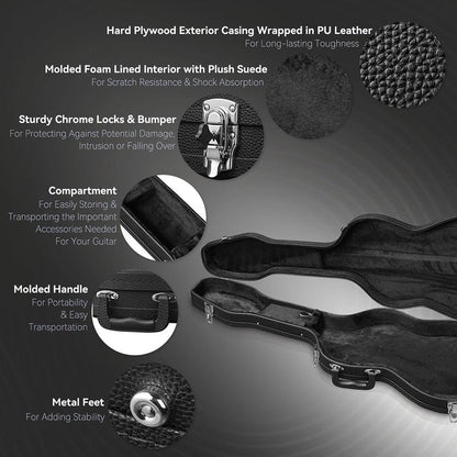 TheLAShop Electric Guitar Hardshell Case with Lock for Stratocaster Guitars Image