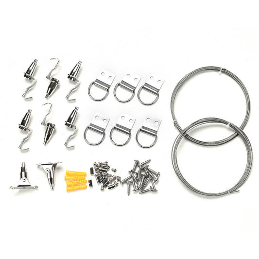 TheLAShop Frame Hanging Kit - 2x 10ft 1.5mm T304 Cable & Adjustable Hooks Image