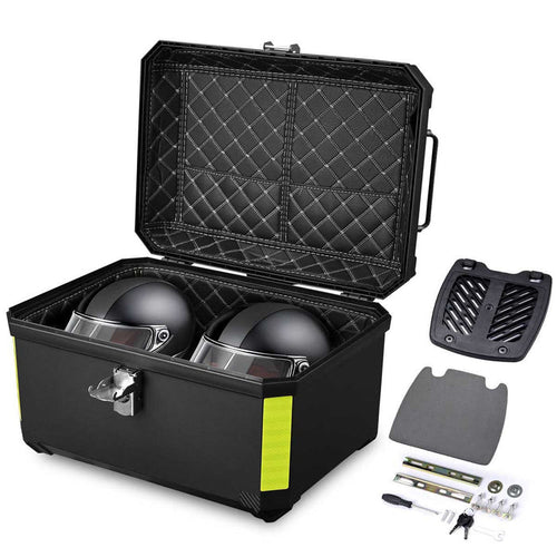 TheLAShop Rectangular Motorcycle Trunk with Backrest Scooter Top Case Image