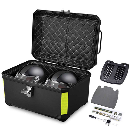 TheLAShop Rectangular Motorcycle Trunk with Backrest Scooter Top Case Image