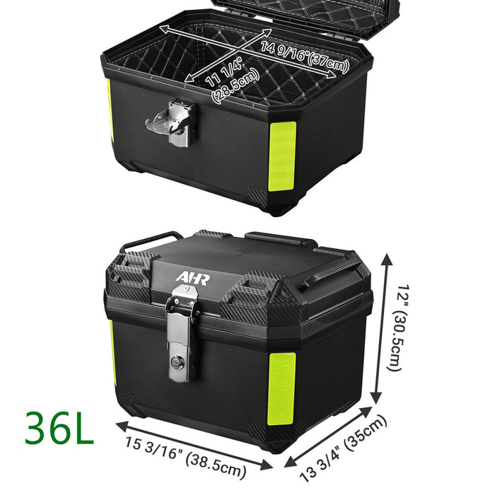 TheLAShop Rectangular Motorcycle Trunk with Backrest Scooter Top Case Image