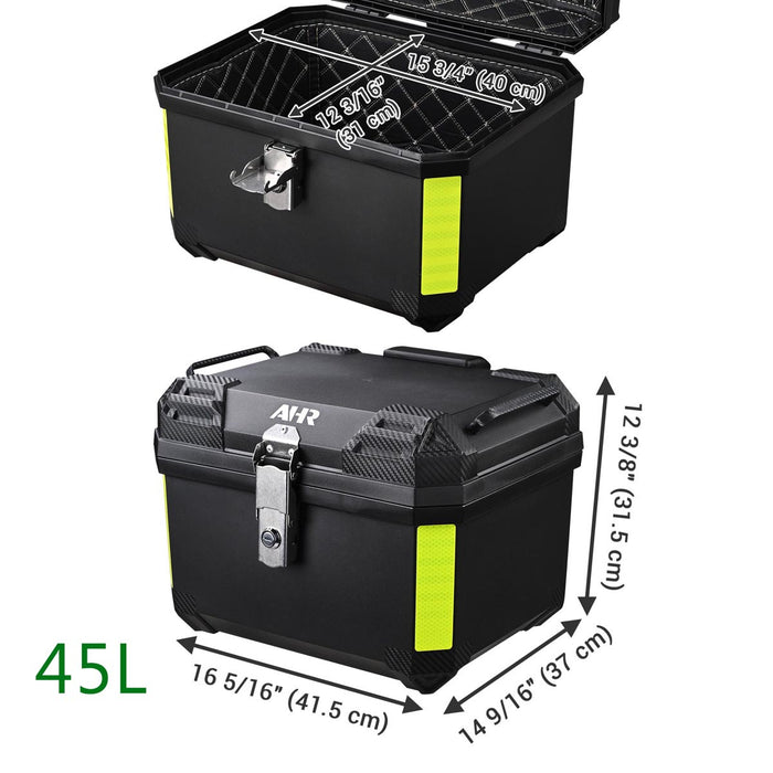 TheLAShop Rectangular Motorcycle Trunk with Backrest Scooter Top Case Image