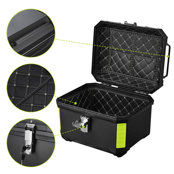 TheLAShop Rectangular Motorcycle Trunk with Backrest Scooter Top Case Image