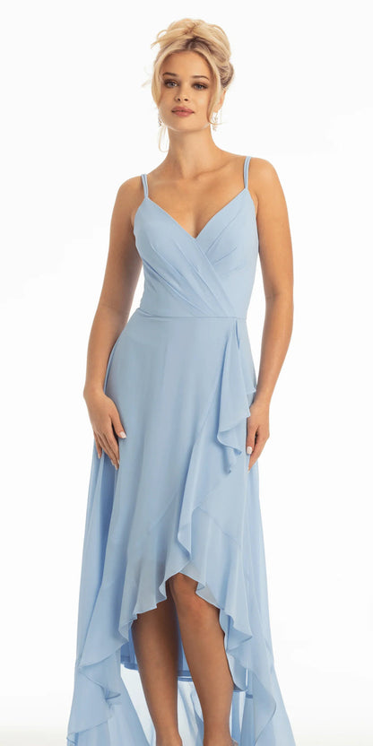 ilght-blue/size/4/missy/Camille La Vie/Tiered Chiffon Double Strap High Low Dress/alt