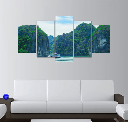 Tour Boat Cruising Through Ha Long Bay's Limestone Karsts, Vietnam
