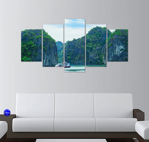Tour Boat Cruising Through Ha Long Bay's Limestone Karsts, Vietnam