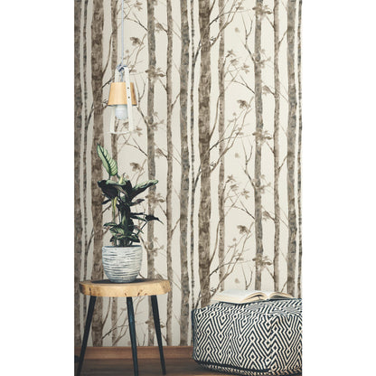 Trees Peel and Stick Wallpaper in a room setting