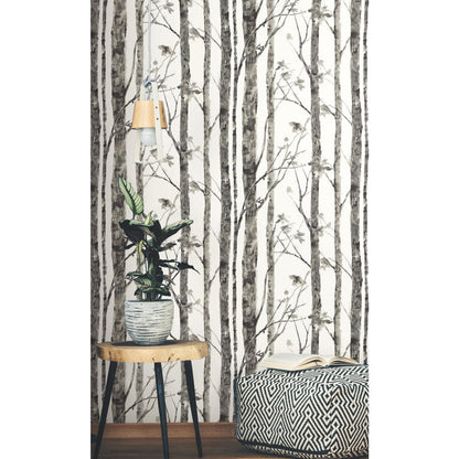 Trees Peel and Stick Wallpaper in a room setting