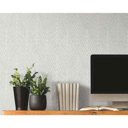Twig Hygge Herringbone P&S Wallpaper in a room setting