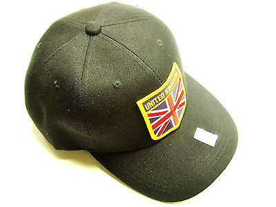 Union Jack Emblem Hat baseball cap motorcycle patch black ballcap United Kingdom