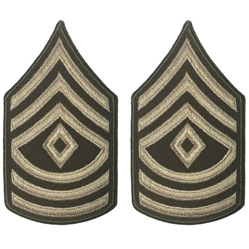 U.S. Army First Sergeant E-8 Rank Chevron Patches, AGSU Green Service Uniform