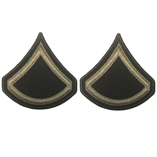 U.S. Army Private First Class E-3 Rank Chevron Patches, AGSU Green Service Uniform