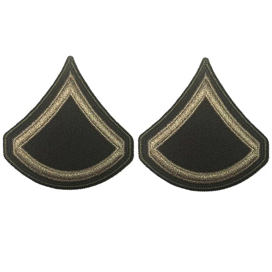 U.S. Army Private First Class E-3 Rank Chevron Patches, AGSU Green Service Uniform