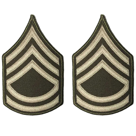 U.S. Army Sergeant First Class E-7 Rank Chevron Patches, AGSU Green Service Uniform