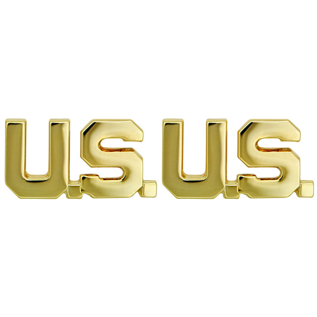 U.S. Army U.S. Gold Brite Collar Devices (Pair), Officer