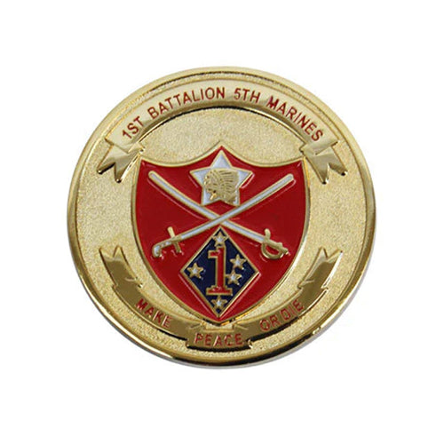 US Marine Corps 1st Battlion 5th Marines (1/5) Metal Challenge Coin