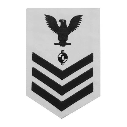 U.S. Navy Engineering Aide (EA) Rating Patch, White (Tailored to E-4, E-5, or E-6)