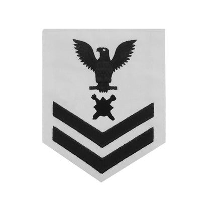 U.S. Navy Explosive Ordnance Disposal (EOD) Rating Patch, White (Tailored to E-4, E-5, or E-6)
