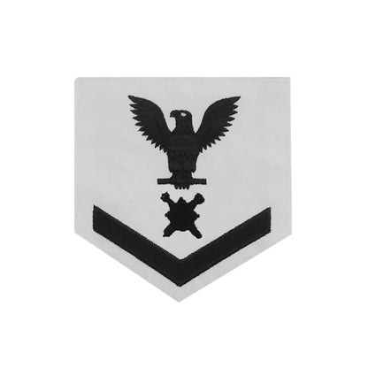 U.S. Navy Explosive Ordnance Disposal (EOD) Rating Patch, White (Tailored to E-4, E-5, or E-6)