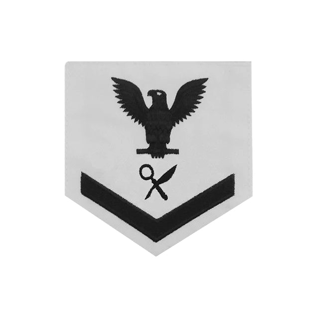U.S. Navy Intelligence Specialist (IS) Rating Patch, White (Tailored to E-4, E-5, or E-6)