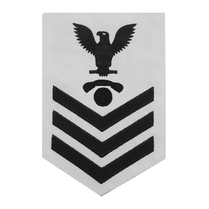 U.S. Navy Interior Communications Electrician (IC) Rating Patch, White (Tailored to E-4, E-5, or E-6)