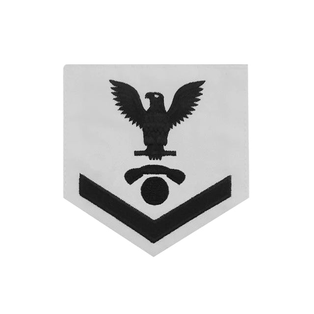 U.S. Navy Interior Communications Electrician (IC) Rating Patch, White (Tailored to E-4, E-5, or E-6)