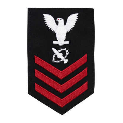 U.S. Navy Missile Technician (MT) Rating Patch, Blue (Tailored to E-4, E-5, or E-6)