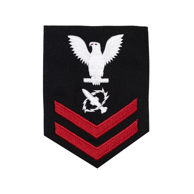 U.S. Navy Missile Technician (MT) Rating Patch, Blue (Tailored to E-4, E-5, or E-6)