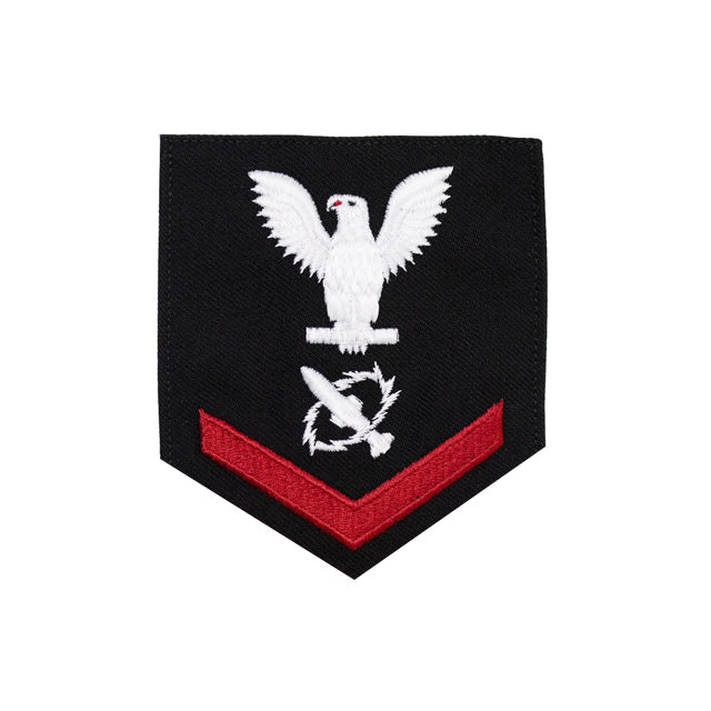 U.S. Navy Missile Technician (MT) Rating Patch, Blue (Tailored to E-4, E-5, or E-6)