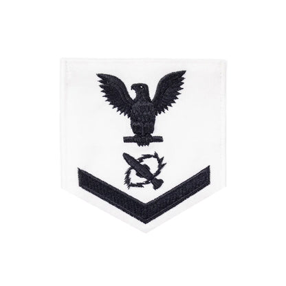 U.S. Navy Missile Technician (MT) Rating Patch, White (Tailored to E-4, E-5, or E-6)